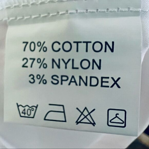 NWT Sunnow white cotton blend short sleeve button down notched sleeve shirt top - Picture 8 of 8